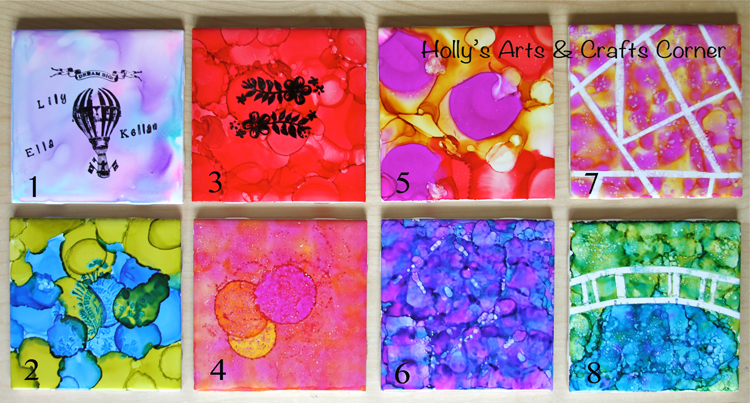 Craft Project: Alcohol Ink Tiles Part 1: Experimenting with Alcohol Inks